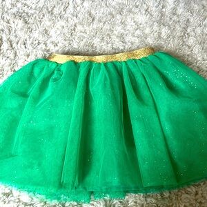 Cat and Jack green and gold glitter skirt Size 6